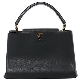 Borsa Louis Vuitton Capucines MM Parnassea in nero M48864 Rosa