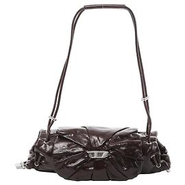 Bolsa de ombro em couro Diesel Scrunch-D Borgonha Bordeaux
