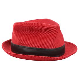 Hermès Hermes Corduroy Fedora Hat in Red Red