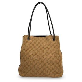 Gucci GG Monogram Shoulder Bag Leather and Cloth Other