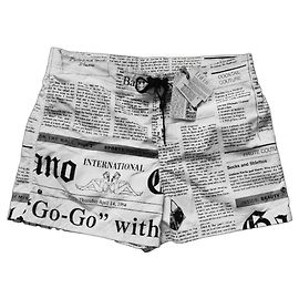John Galliano Zeitungsmuster Badeshorts L Andere
