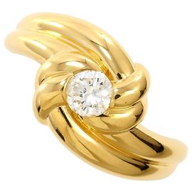 Autre Marque 18K Gelbgold-Ring mit Diamant Golden