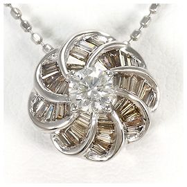 Autre Marque Colar de ouro branco 18K com diamante marrom Marrom Dourado