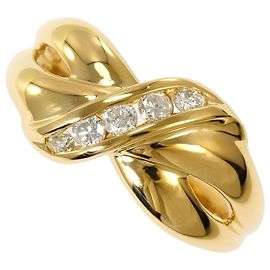 Autre Marque 18K Yellow Gold Band Ring with Diamond Golden