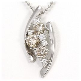 Autre Marque Elegante collar de oro blanco de 18K con diamantes marrones Castaño Dorado
