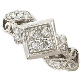 Autre Marque 18K Weißgold Diamantring Golden