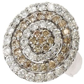 Autre Marque 18K Weißgold-Ring mit braunem Diamanten Braun Golden