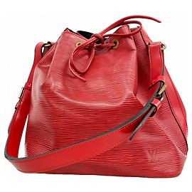 Louis Vuitton Epi Petit Noé Shoulder Bag Red
