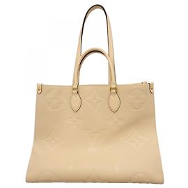 Sac cabas Louis Vuitton Monogram Empreinte OnTheGo GM Écru