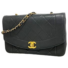 Chanel Diana Chain Shoulder Bag Black