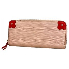 Cartera larga Clemence en piel Epi Louis Vuitton Rosa