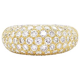 Autre Marque Bague jonc bombé, or jaune et diamants. Autre