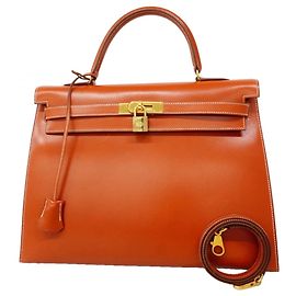 Hermès Borsa Hermes Kelly 35 in colore Brique Marrone