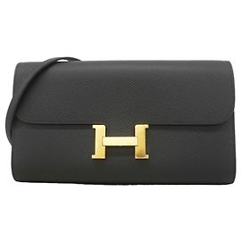 Hermès Cartera/Bolso de hombro Hermes Constance Tougo Negro