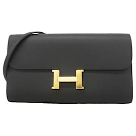 Hermès Hermes Constance Tougo Geldbörse/Schultertasche Schwarz