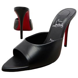 Mules Christian Louboutin in pelle nera Nero