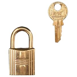 Hermès Gold-plated Padlock and Key Charm Golden