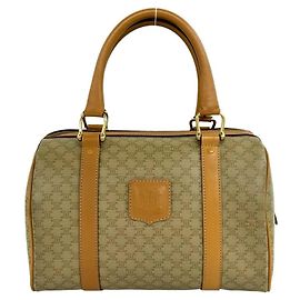 Céline Sac à main Celine Vintage Macadam Blazon Pattern Marron Beige