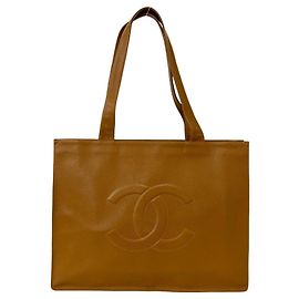Sac cabas CHANEL Vintage Coco Mark en cuir caviar Marron