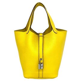 Hermès Bolsa HERMES Picotin Lock PM Yellow Amarelo