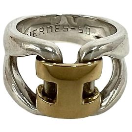 Anello Hermès History in Argento e Oro Giallo Argento D'oro