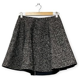 Autre Marque MSGM Herringbone Tweed Skirt Black