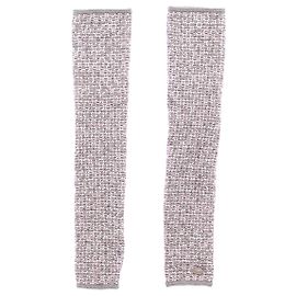 Chanel Guanti rosa e grigi con strass Rosa