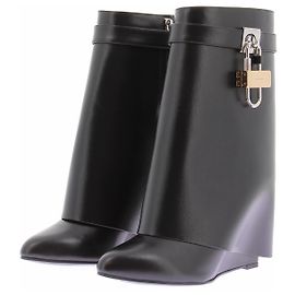 Givenchy Sharklock Boots Black Leather Size 39 Black