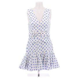 Zimmermann Vestido de bolinhas azul e branco Branco