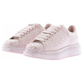 Baskets Alexander McQueen en cuir rose avec strass Rose