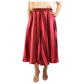Zimmermann Falda midi de seda con estampado de espiga rosa y burdeos - talla UK 12 Rosa