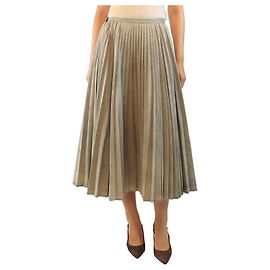 Dior Jupe midi plissée en denim bleu délavé - taille UK 14 Bleu