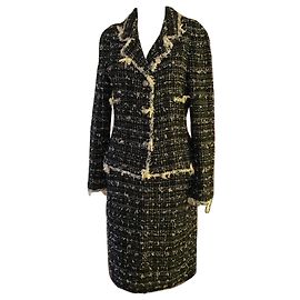 Completo con gonna in tweed bianco e nero Chanel Nero Bianco