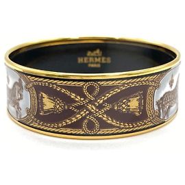 Hermès Hermes EMAGLE GM Bangle Cuff Black Golden