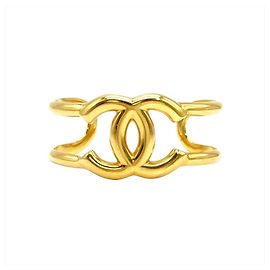 Bracciale rigido Chanel Vintage placcato oro D'oro