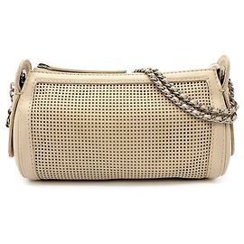 Borsa a tracolla Chanel Perforated Pulley Chain Beige