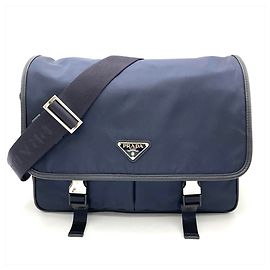 Borsa a tracolla con logo Prada Blu navy