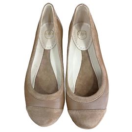 Autre Marque UJA Paris Brown Leather and Suede Flat Ballerinas Brown