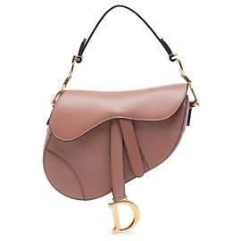 Bolsa Saddle mini em couro de bezerro liso marrom Dior Marrom Carne