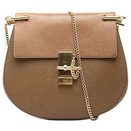 Pequena bolsa transversal Drew em couro marrom Chloé Marrom Castanho claro