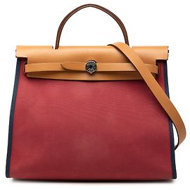 Hermès Red Toile Herbag Zip 31 Rouge