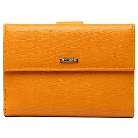 Carteira bifold de couro de vitelo texturizado laranja Gucci Laranja