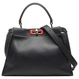 Sac à main Fendi Blue Medium Leather Peekaboo Iconic Bleu Bleu Marine