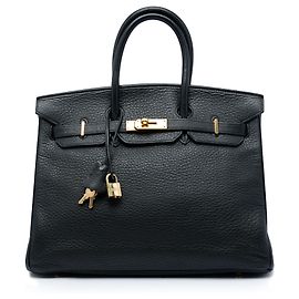 Hermès Black Clemence Birkin Retourne 35 Noir