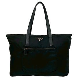 Prada Black Tessuto Zip Tote Black