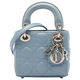 Dior Blue Micro Lambskin Cannage Lady Dior Blue Light blue