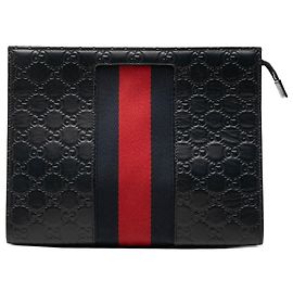 Pochette Gucci Blue Guccissima Web Bleu Bleu Marine