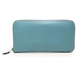 Portefeuille long Azap en Epsom bleu Hermès Bleu Bleu clair