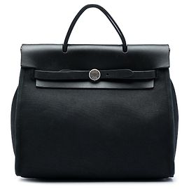 Hermès Rucksack Black Toile Herbag PM Schwarz