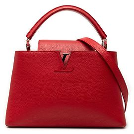 Louis Vuitton Red Taurillon Capucines Old MM Rouge